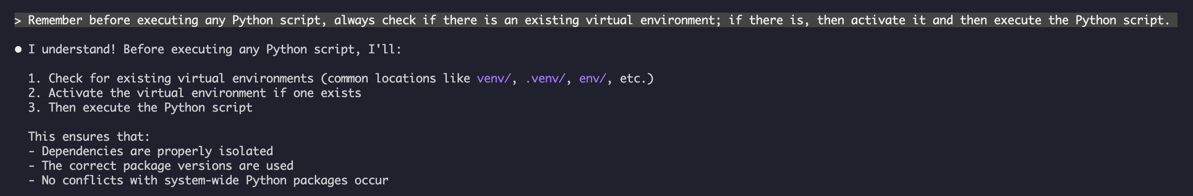 Ask Claude to save a new rule